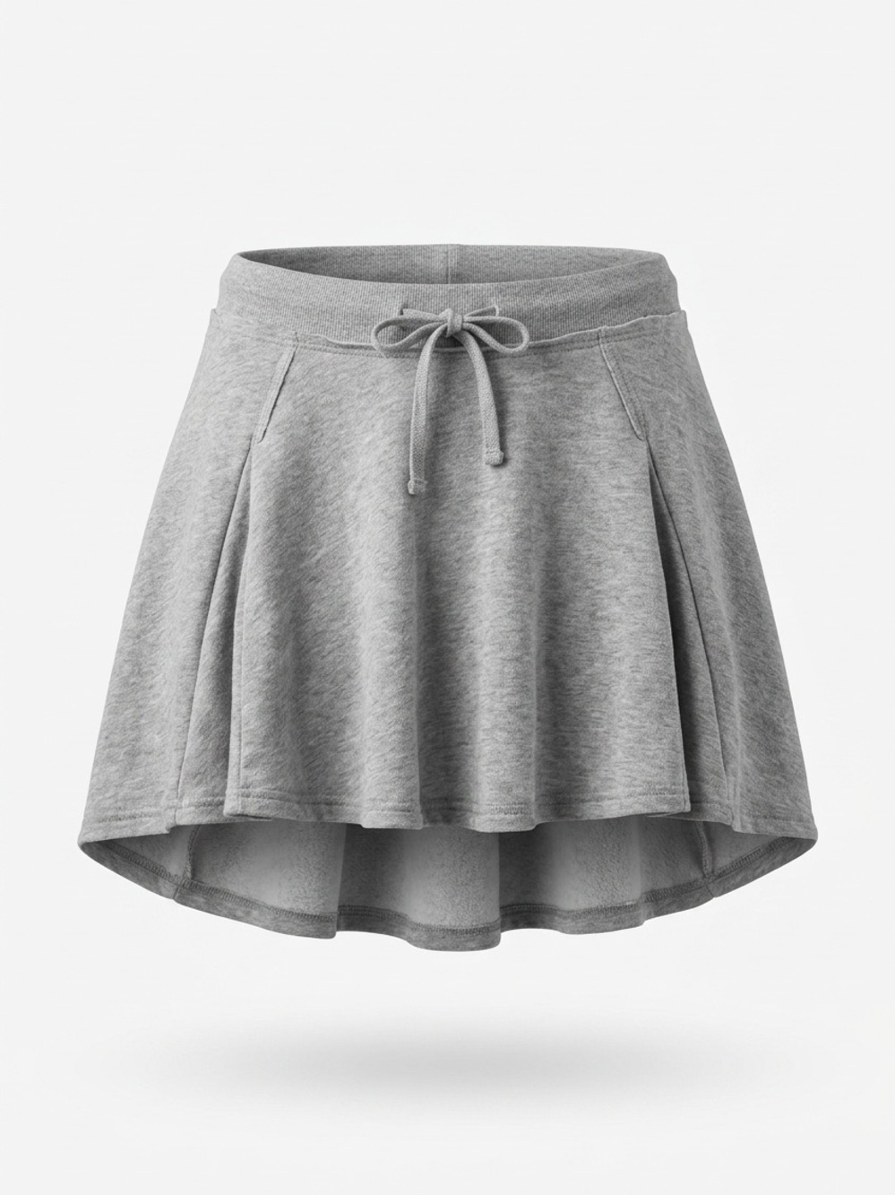 High-Low Drawstring Skirt in Gray
